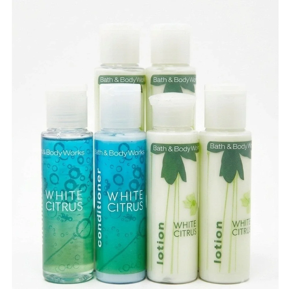 Lot of 5 Bath & Body Works White Citrus Travel Size Shampoo Lotion Conditioner